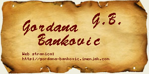 Gordana Banković vizit kartica